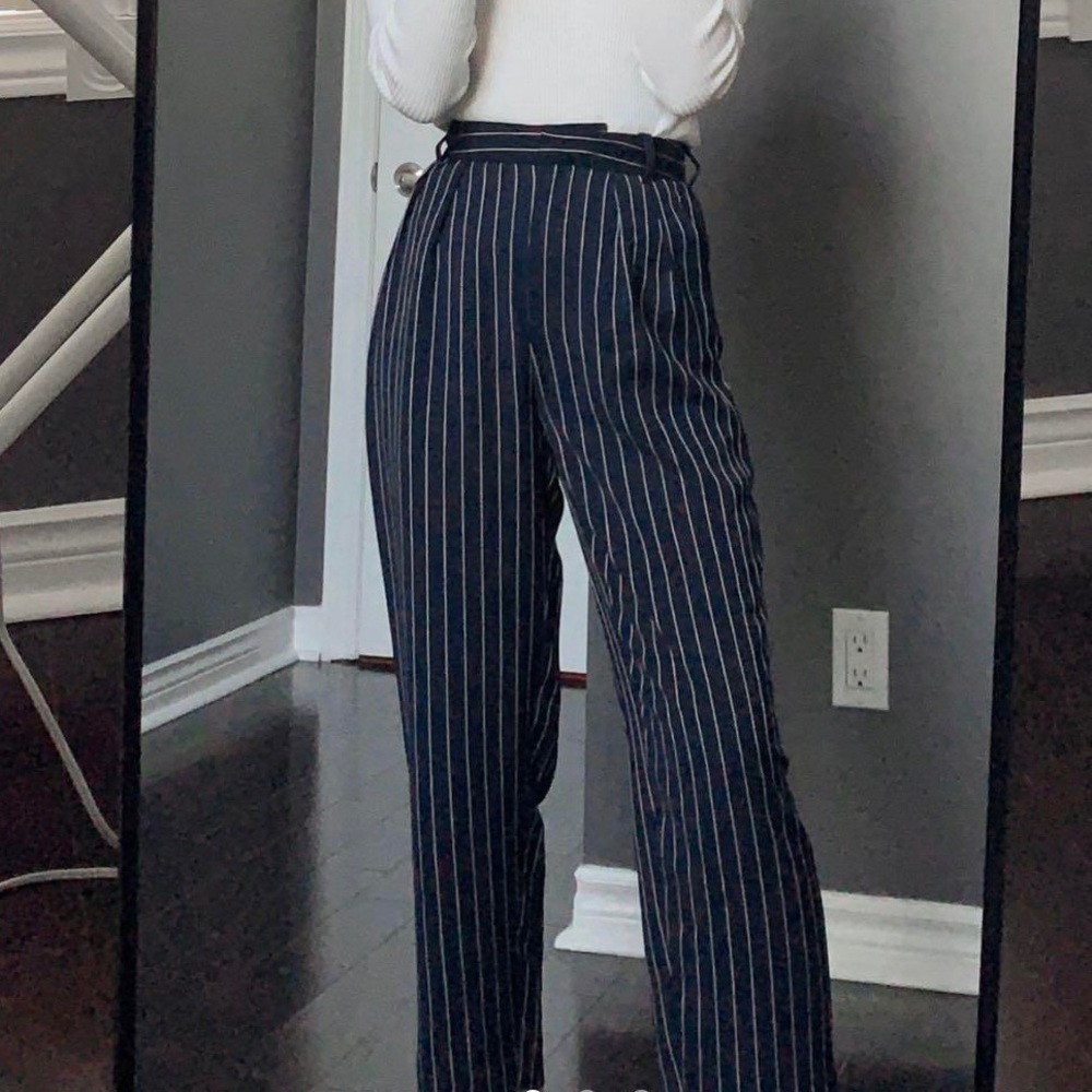 Aritzia Babaton Modesto Navy Striped Pants
